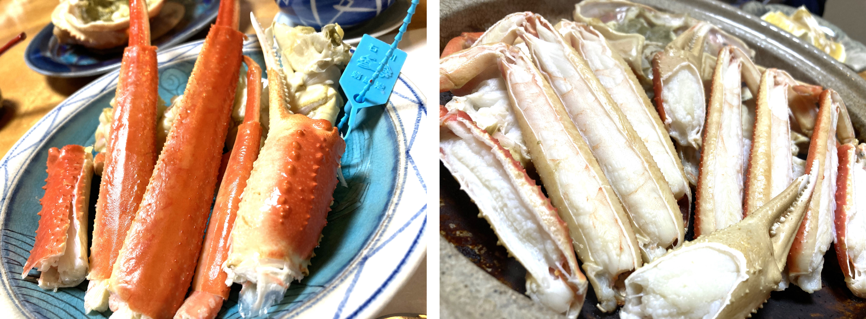 小松市の「料亭 新保」で極上の蟹を食す旅!加能ガニの最高峰「輝(かがやき)」香箱ガニの最高峰「輝姫(かがやきひめ)」のご案内。石川県下一円のズワイガニ漁師が自信をもって送り出す加能ガニ「輝」・香箱ガニ「輝姫」。全国トップクラスの厳しい基準を満たしたカニだけが冠する事を許された称号です。その希少性は解禁日の水揚げさえ確約されないほどですが、まさに類を見ない品質の高さを誇ります。目を見張るほど大きな脚には、その品格に見劣りしない高級感をまとったタグが付けられ、石川県が誇る海の幸の象徴として全国に送り出されます。